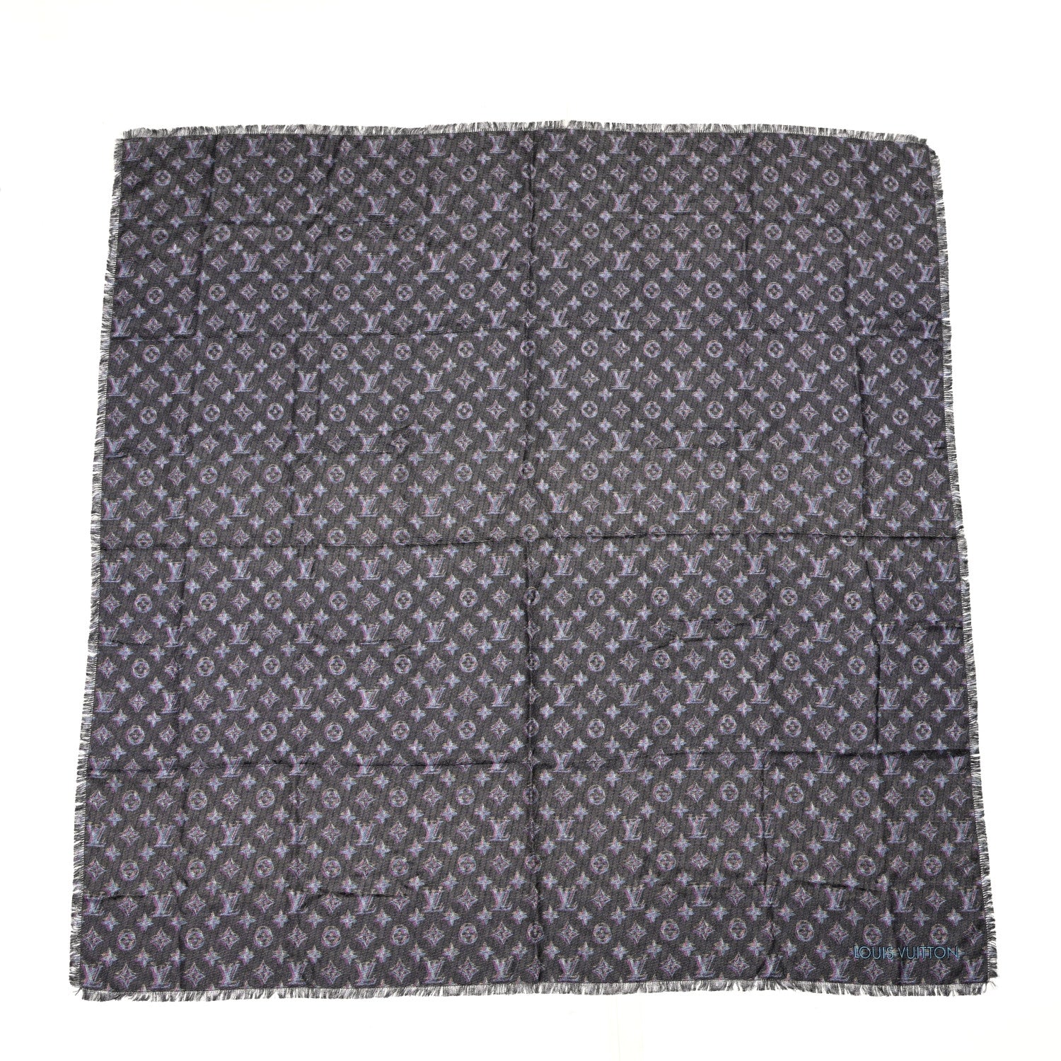 Louis Vuitton Wool Silk Monogram LV Pop Shawl Blue 1 of 3