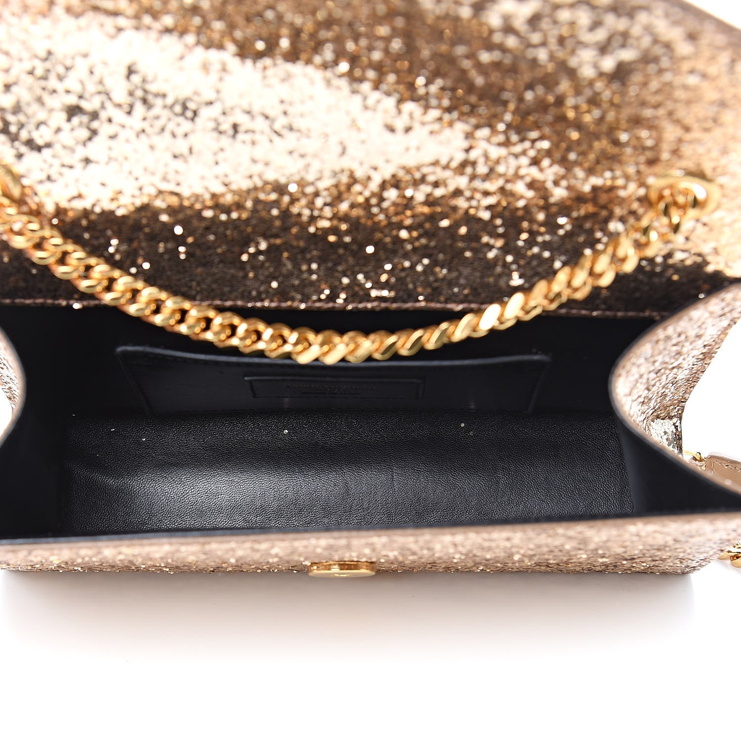 Saint Laurent Glitter Monogram Galactica Satchel Gold 5 of 13