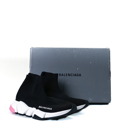 Balenciaga Neoprene Knit Multicolor Sole Womens Speed Sneakers 36 Black White Pink 9 of 9