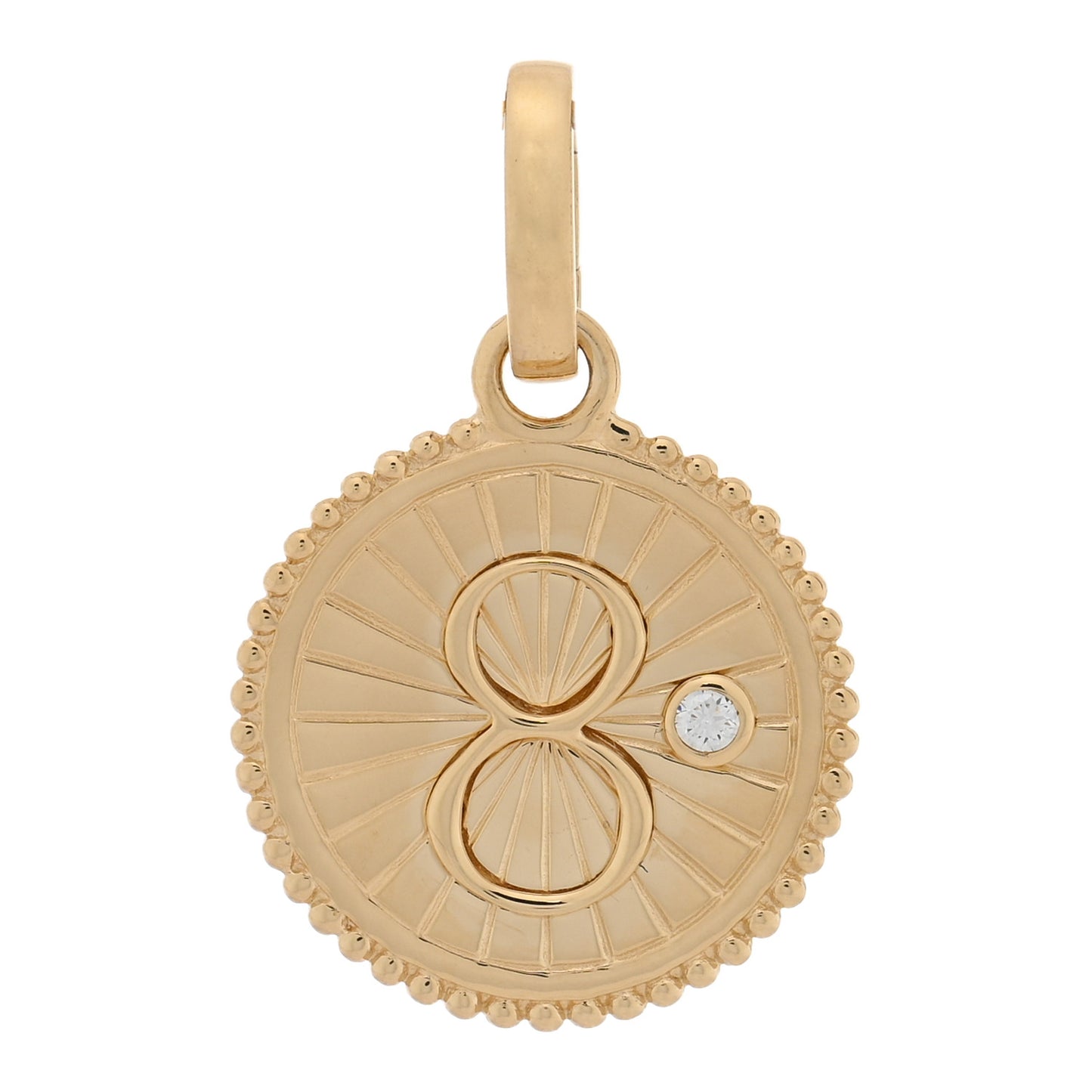 18K Yellow Gold Diamond Medium Karma Medallion Pendant