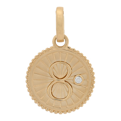Foundrae 18K Yellow Gold Diamond Medium Karma Medallion Pendant 1 of 3