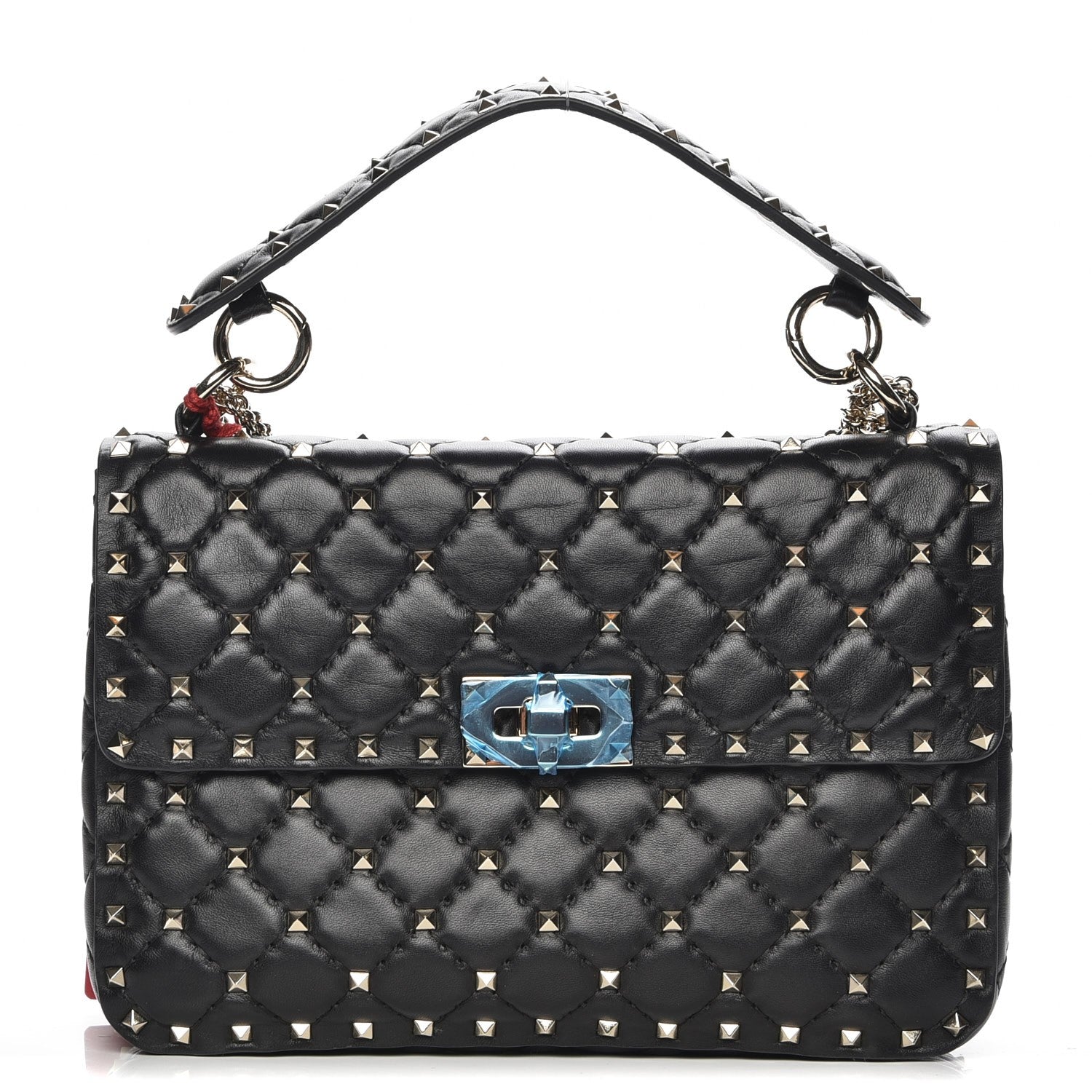 Valentino Garavani Lambskin Medium Rockstud Spike Shoulder Bag Black 3 of 7
