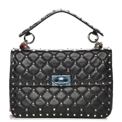 Valentino Garavani Lambskin Medium Rockstud Spike Shoulder Bag Black 3 of 7