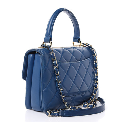 Chanel Lambskin Quilted Small Trendy CC Dual Handle Flap Bag Blue 3 of 17