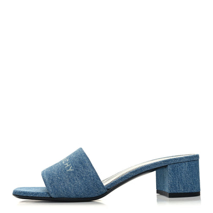 Givenchy Cotton Denim 4G Logo Mule Sandals 40 Denim Blue 1 of 9