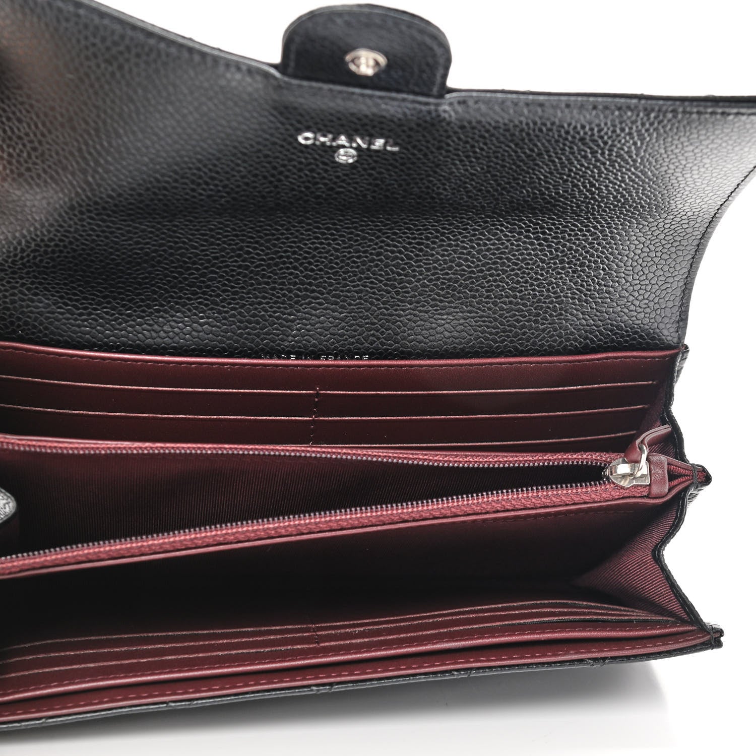 Chanel Caviar Quilted Large Gusset Flap Wallet Black 5 of 9