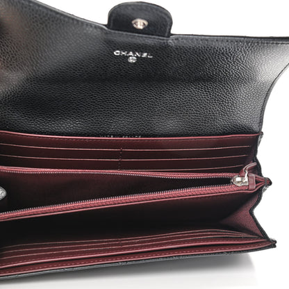 Chanel Caviar Quilted Large Gusset Flap Wallet Black 5 of 9