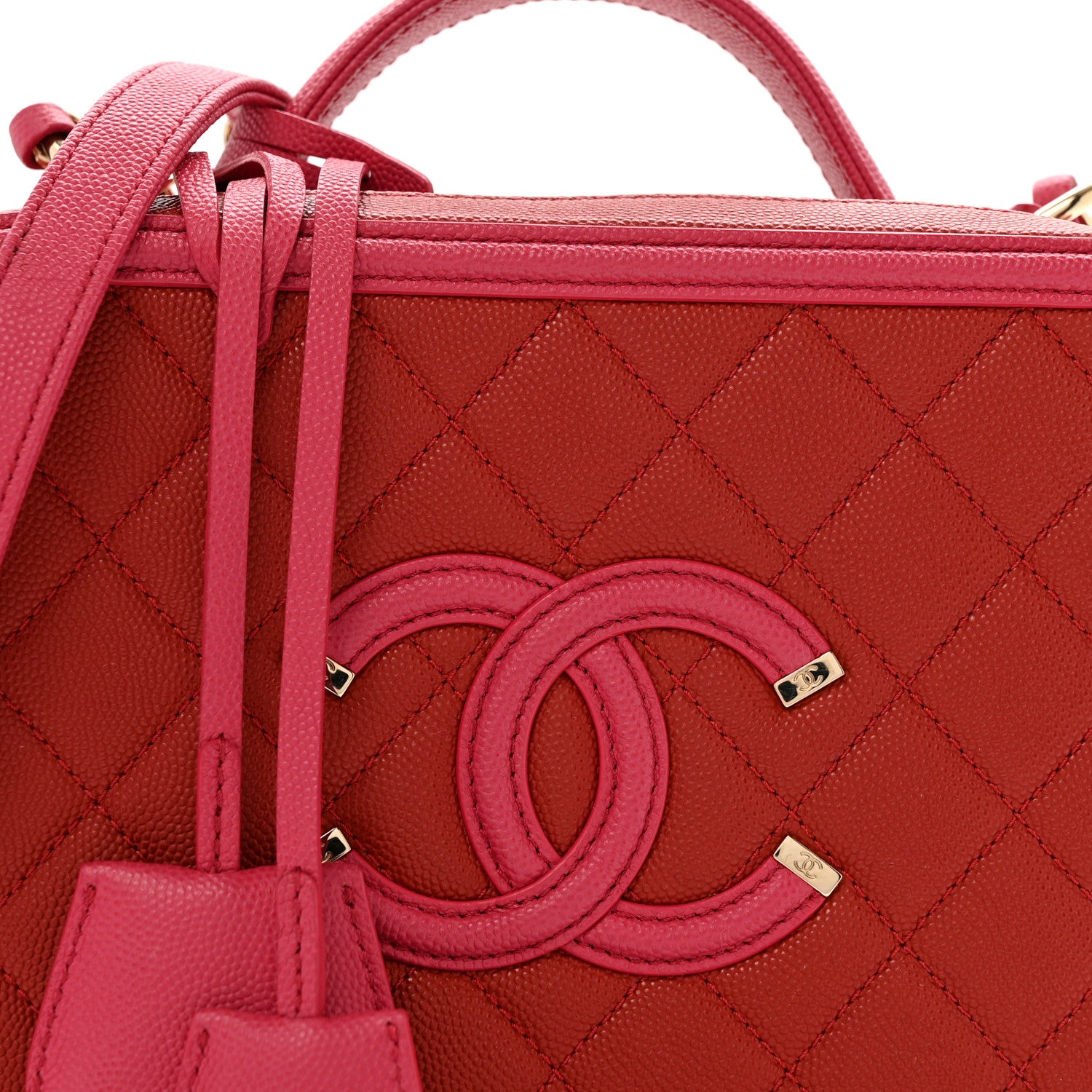 Chanel Caviar Quilted Medium CC Filigree Vanity Case Pink 8 of 12