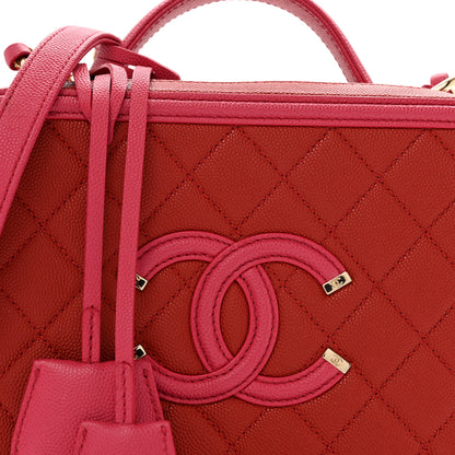 Chanel Caviar Quilted Medium CC Filigree Vanity Case Pink 8 of 12
