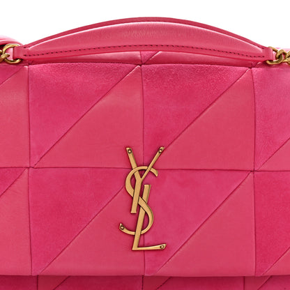 Saint Laurent Lambskin Suede Patchwork Monogram Medium Jamie Fuchsia 9 of 20