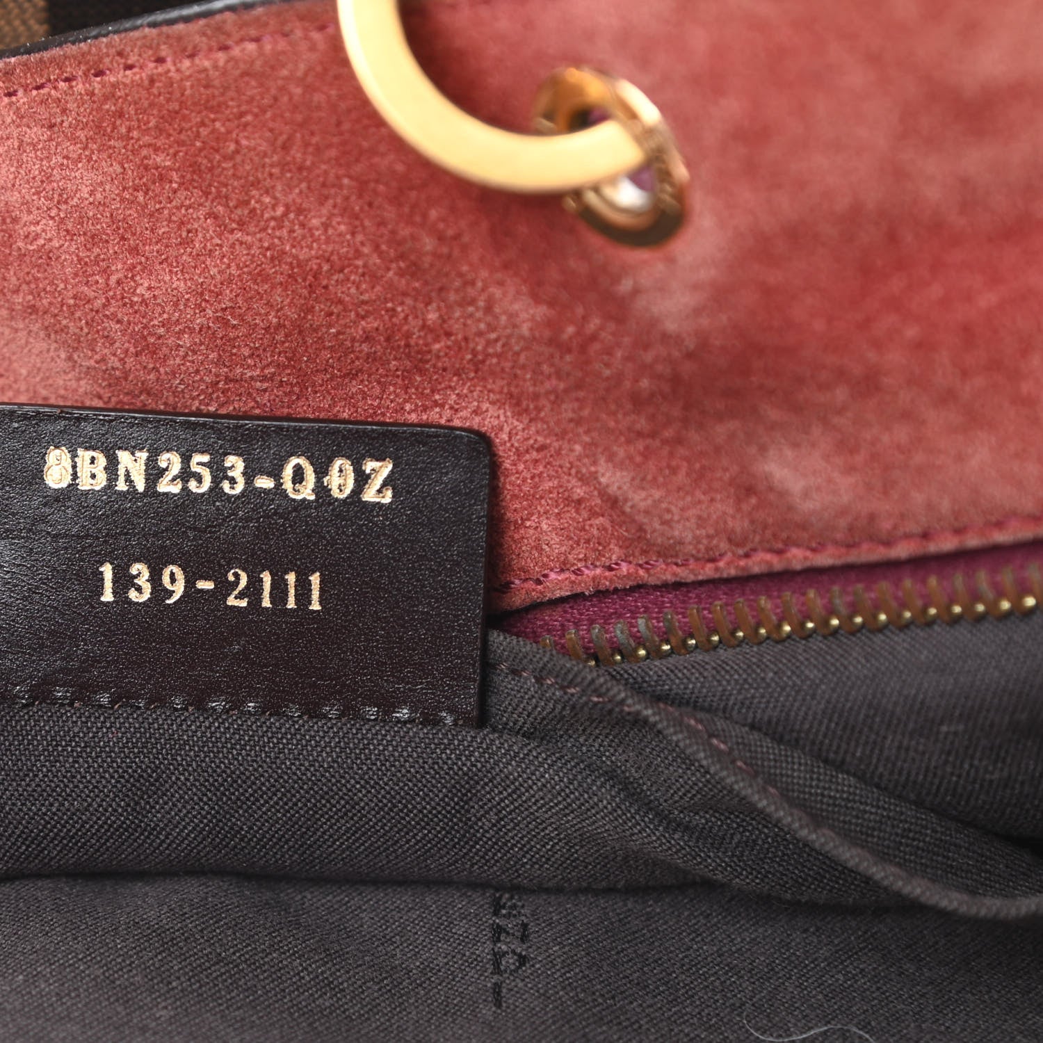 Fendi Pequin Vitello Small Shoulder Tote Tobacco Amarena 7 of 17