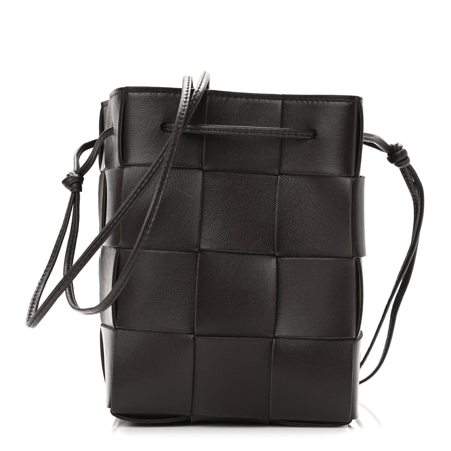 Nappa Maxi Intrecciato Cassette Bucket Bag Ebano