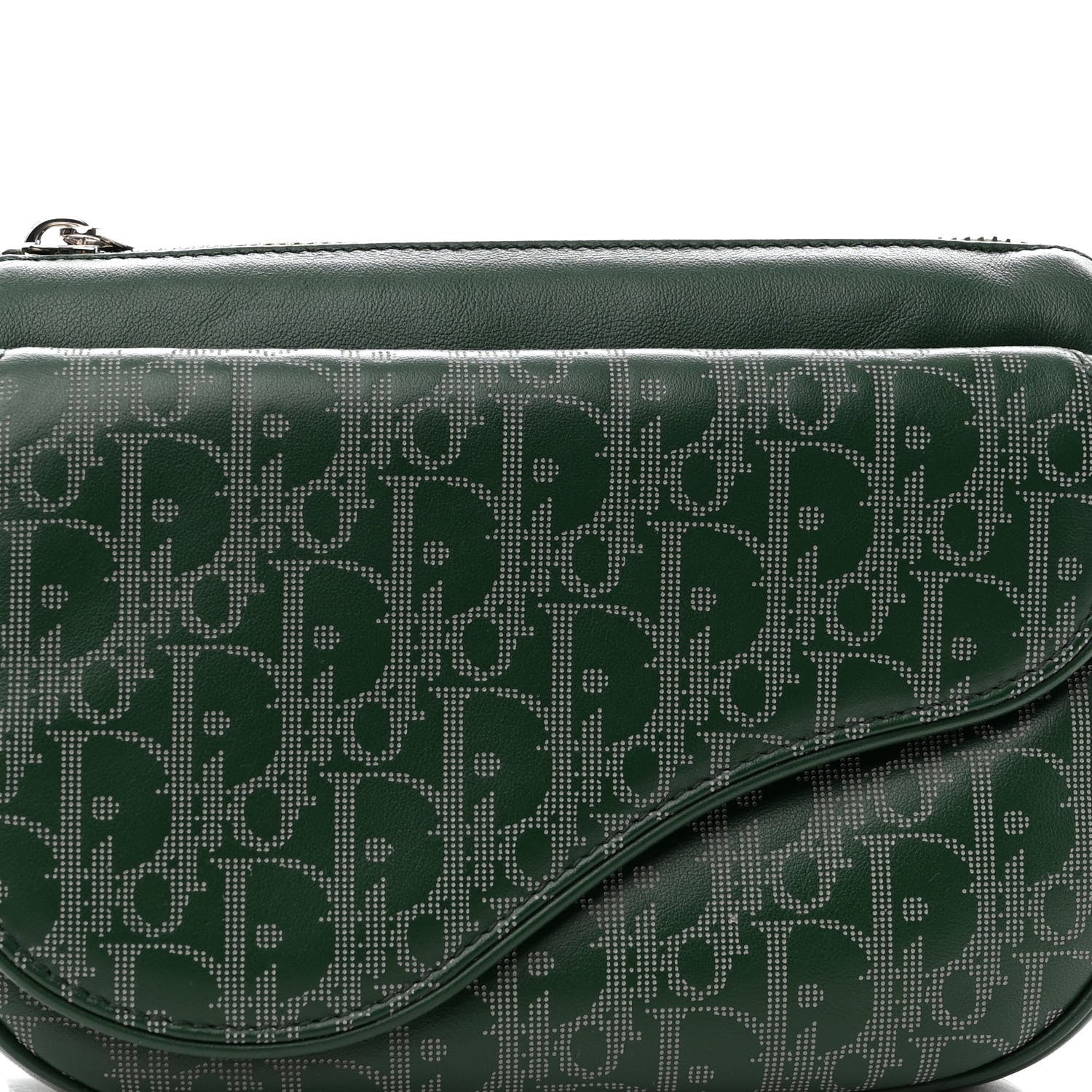 Christian Dior Galaxy Calfskin Oblique World Tour Saddle Belt Bag Green 8 of 13