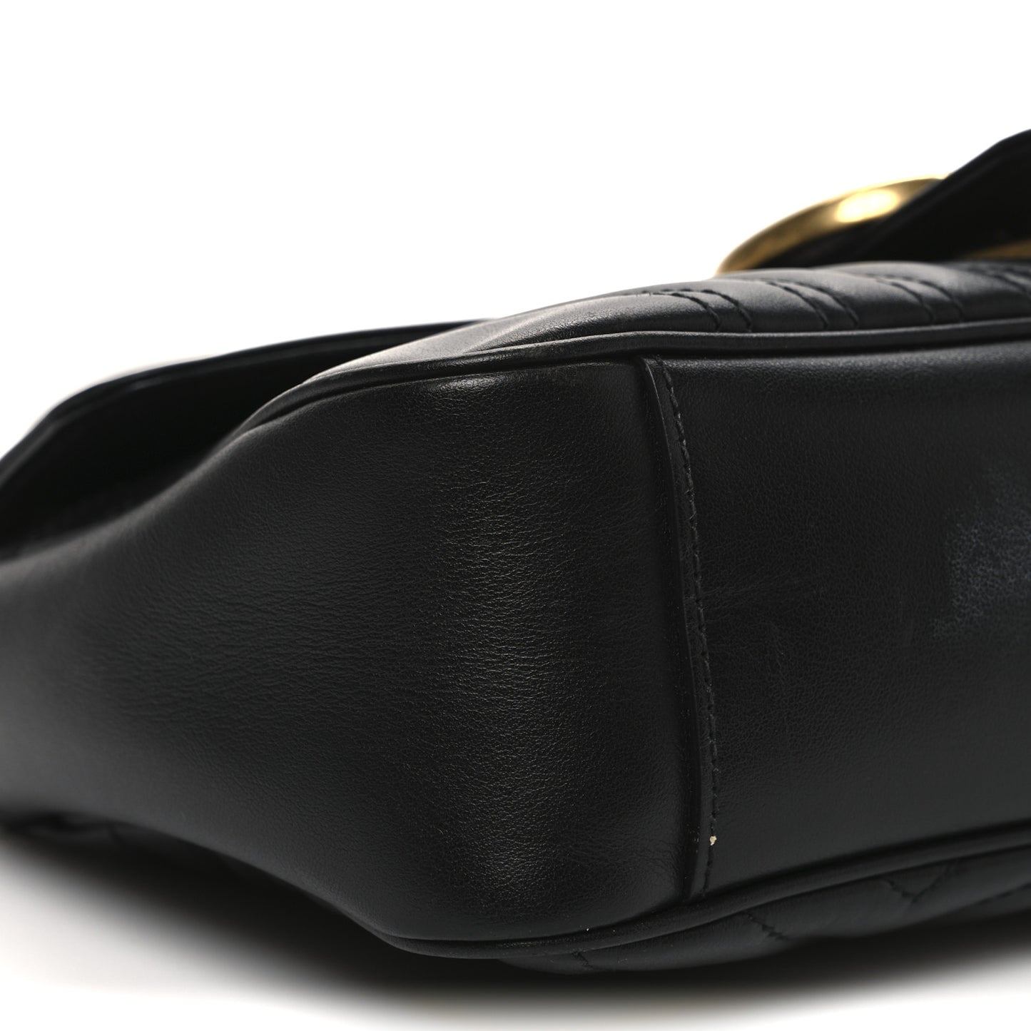 Calfskin Matelasse Small GG Marmont Shoulder Bag Black