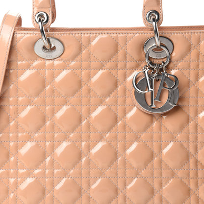 Christian Dior Patent Cannage Large Lady Dior Beige 10 of 10