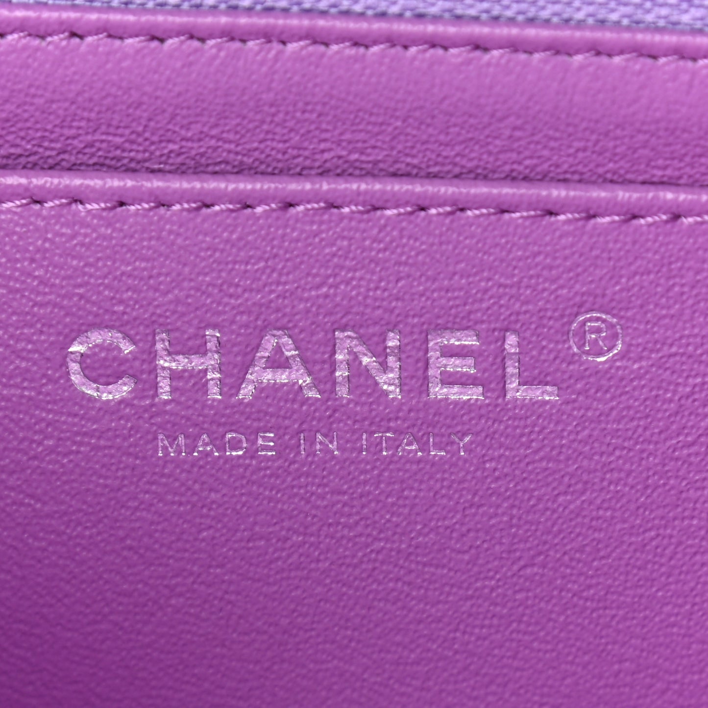 Lambskin Quilted Mini Rectangular Flap Purple