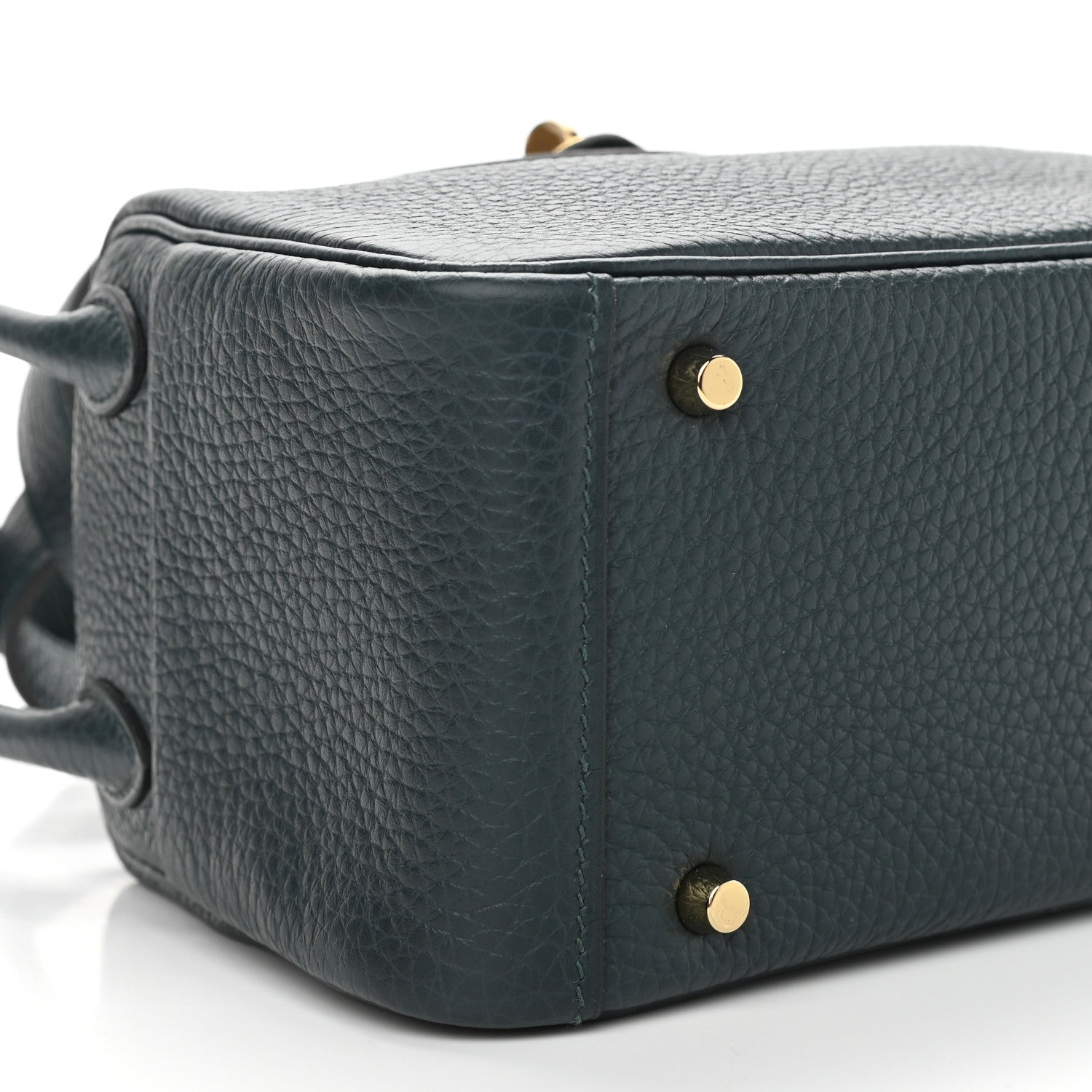 Hermes Taurillon Clemence Mini Lindy 20 Vert Cypress 8 of 10