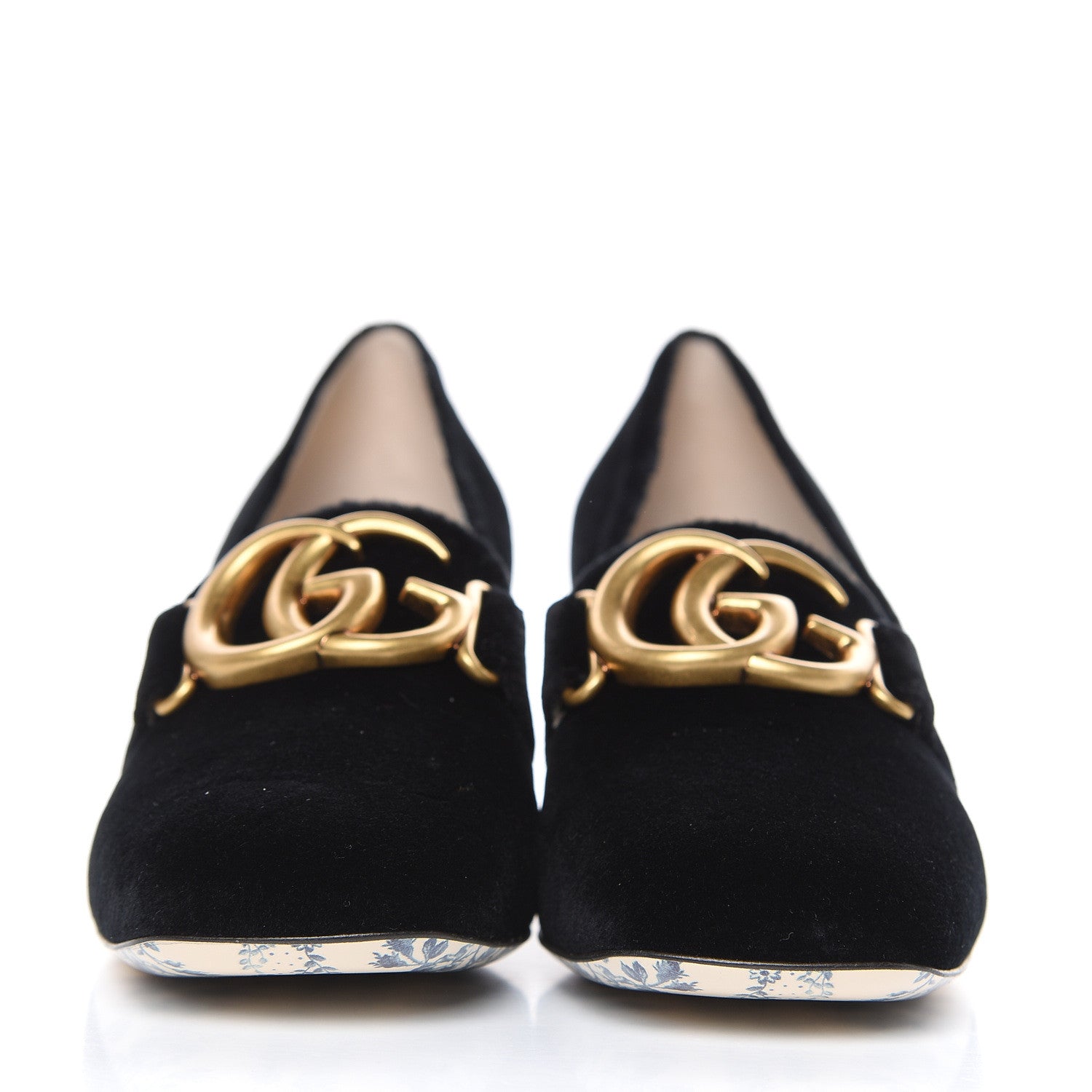 Gucci Softy Velvet GG Victoire 55mm Loafer Pumps 37.5 Black 2 of 8