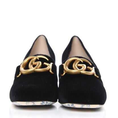 Gucci Softy Velvet GG Victoire 55mm Loafer Pumps 37.5 Black 2 of 8