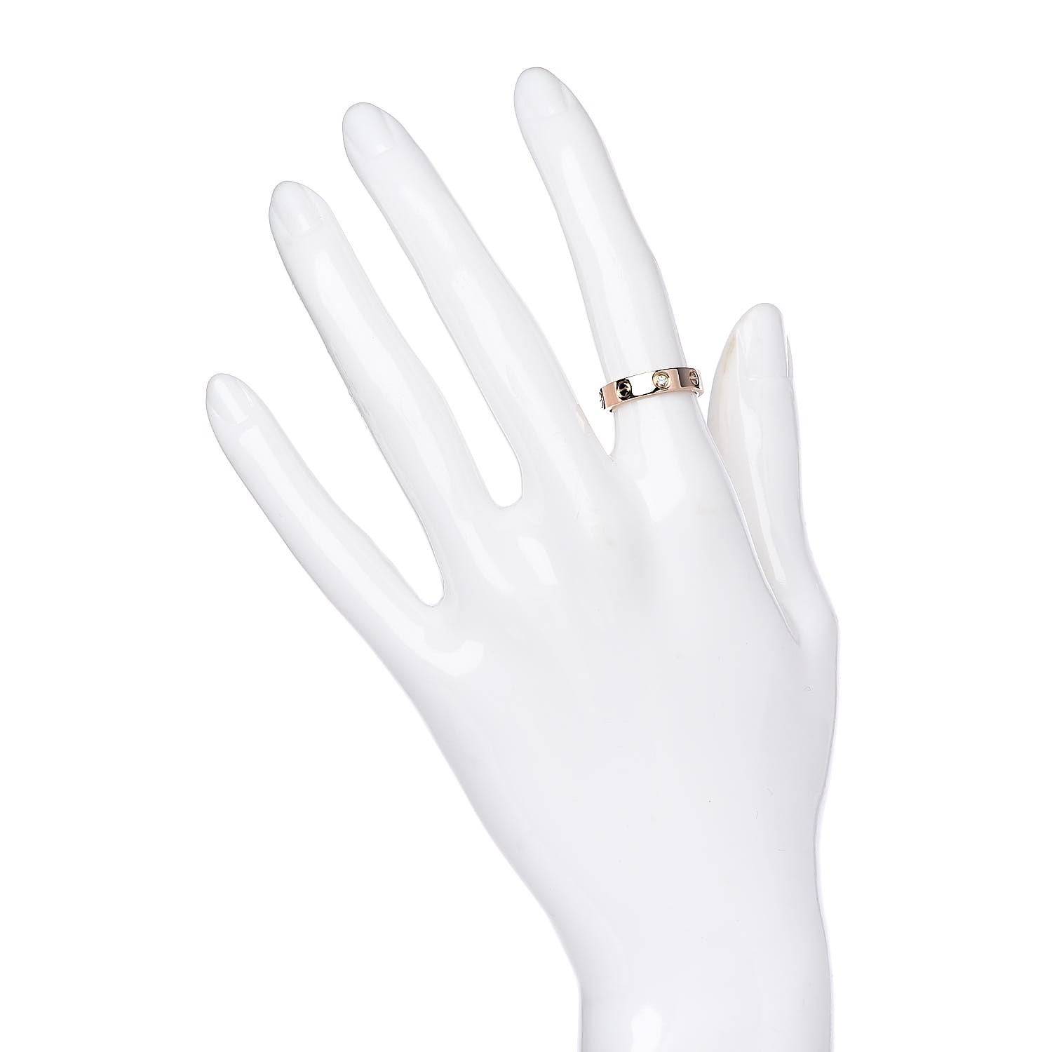 Cartier 18K Pink Gold Diamond 3.5mm LOVE Wedding Band Ring 48 4.5 2 of 4