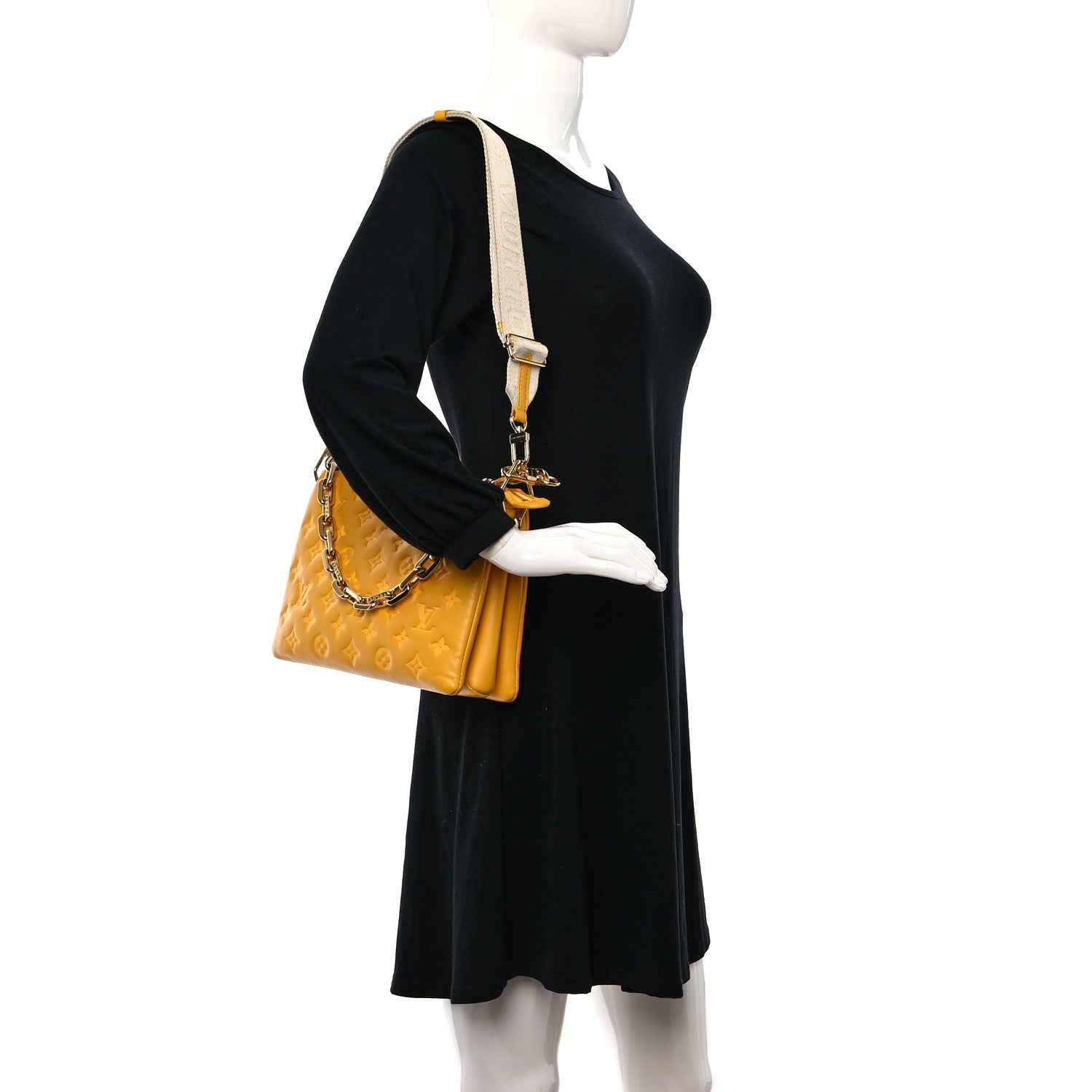 Louis Vuitton Lambskin Embossed Monogram Coussin PM Sunflower 2 of 12