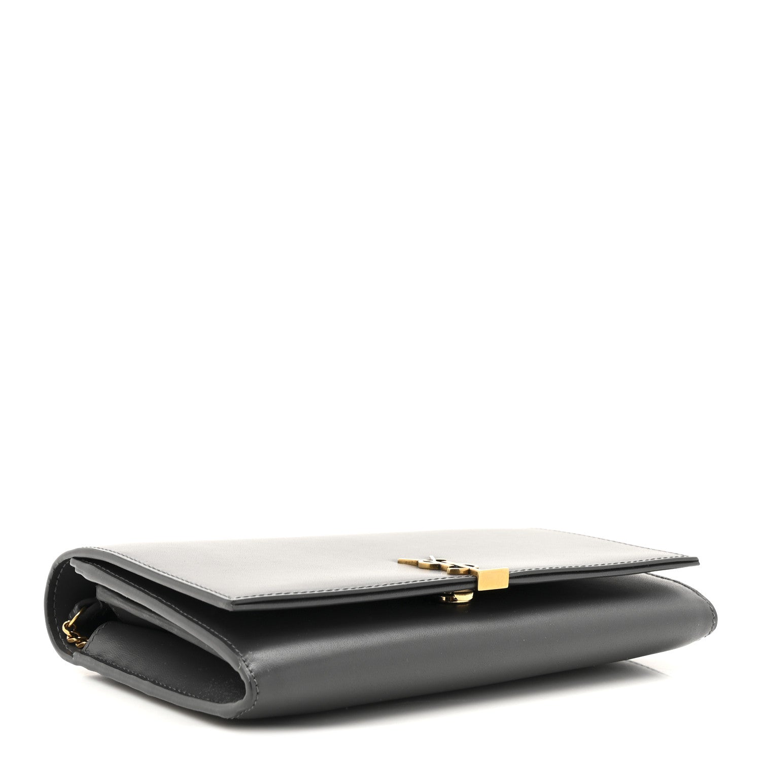 Saint Laurent Glossy Calfskin Monogram Chain Wallet Storm 4 of 12