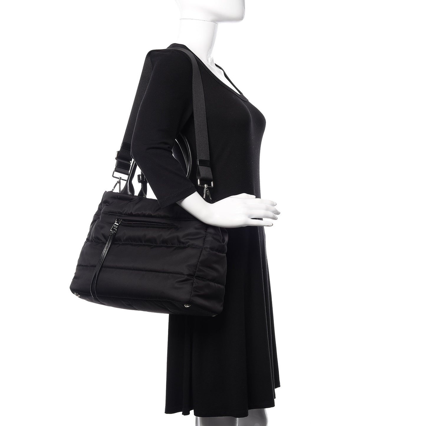 Tessuto Nylon Bomber Tote Black