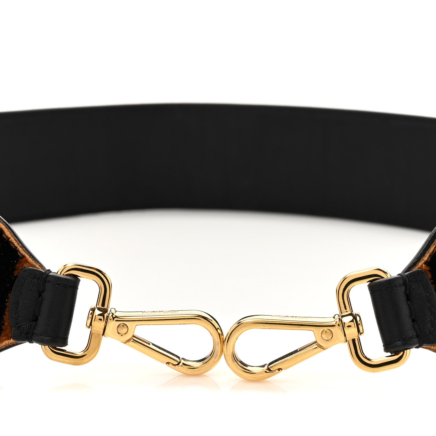 Fendi Velvet Tapestry FF Strap You Tobacco 3 of 5