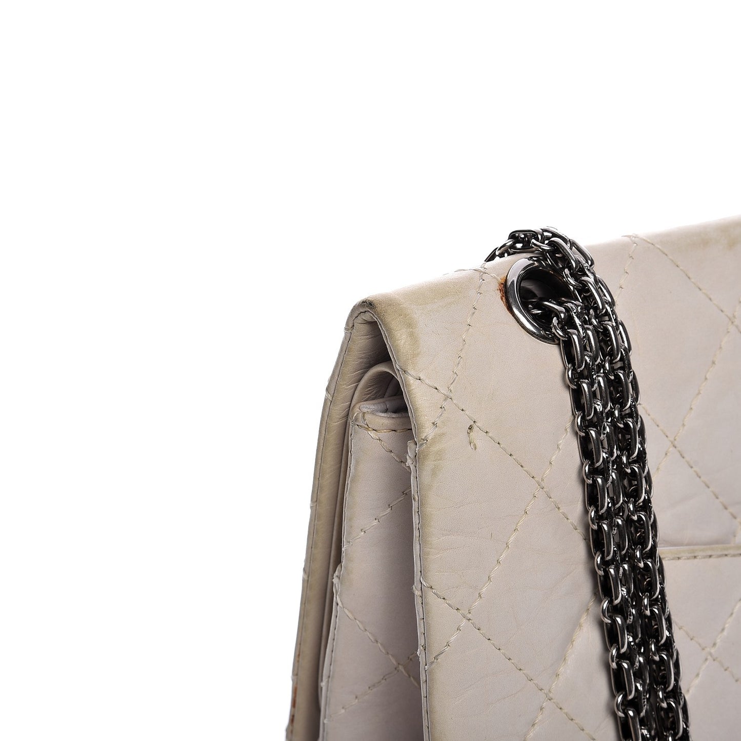 Aged Calfskin Quilted 2.55 Reissue 227 Flap White