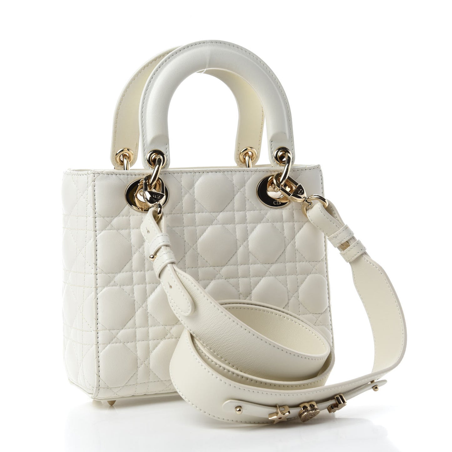 Lambskin Cannage Small My ABCDior Lady Dior White