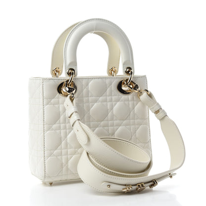 Christian Dior Lambskin Cannage Small My ABCDior Lady Dior White 3 of 12