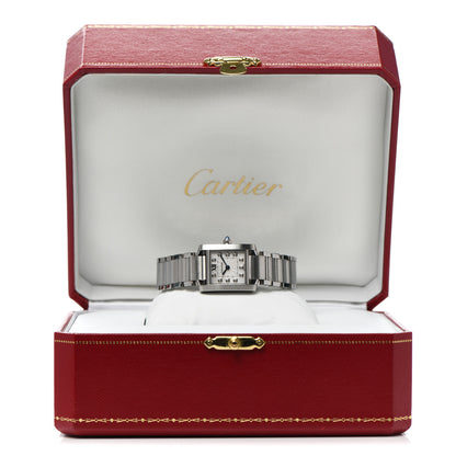 Cartier Stainless Steel Diamond 20mm Tank Francaise Quartz Watch 6 of 6