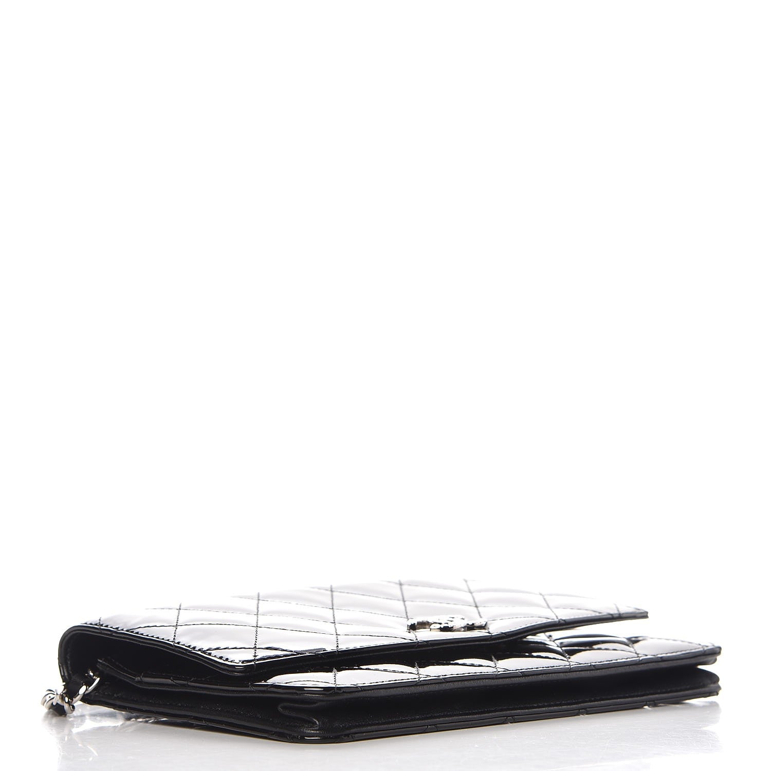 Chanel Patent Quilted Brilliant Wallet On Chain WOC Black 4 of 10