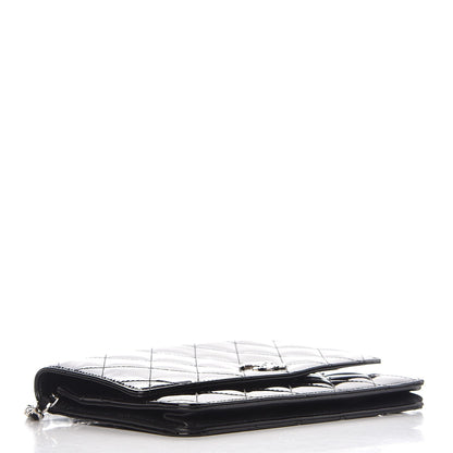 Chanel Patent Quilted Brilliant Wallet On Chain WOC Black 4 of 10
