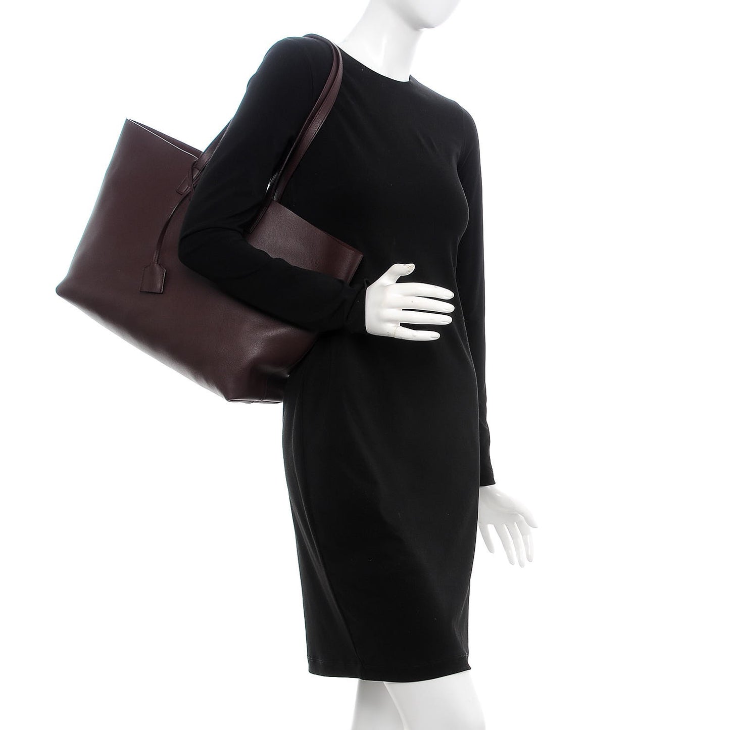 Calfskin Large Shopping Tote Bordeaux