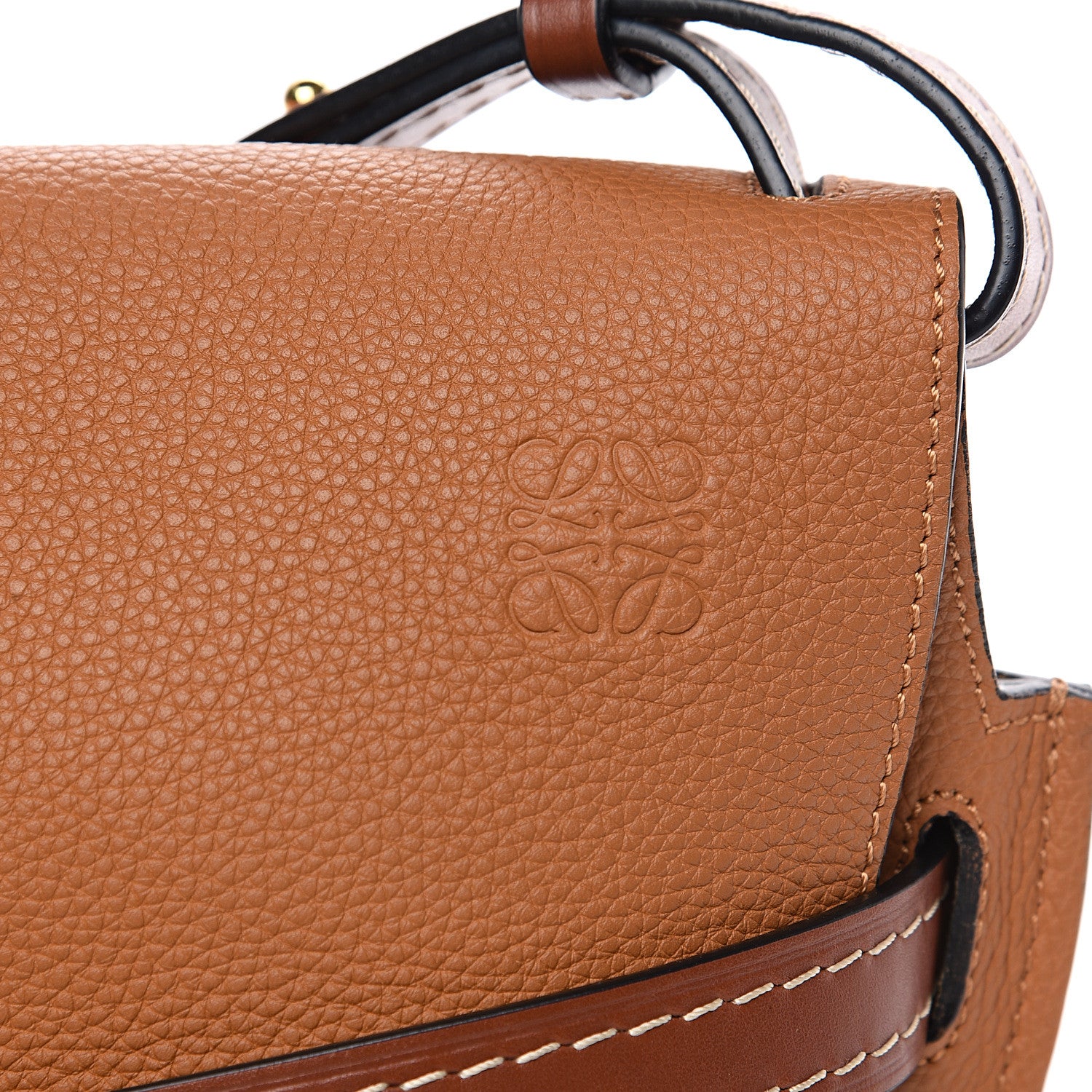 Loewe Grained Calfskin Small Gate Crossbody Bag Caramel Pecan 8 of 10