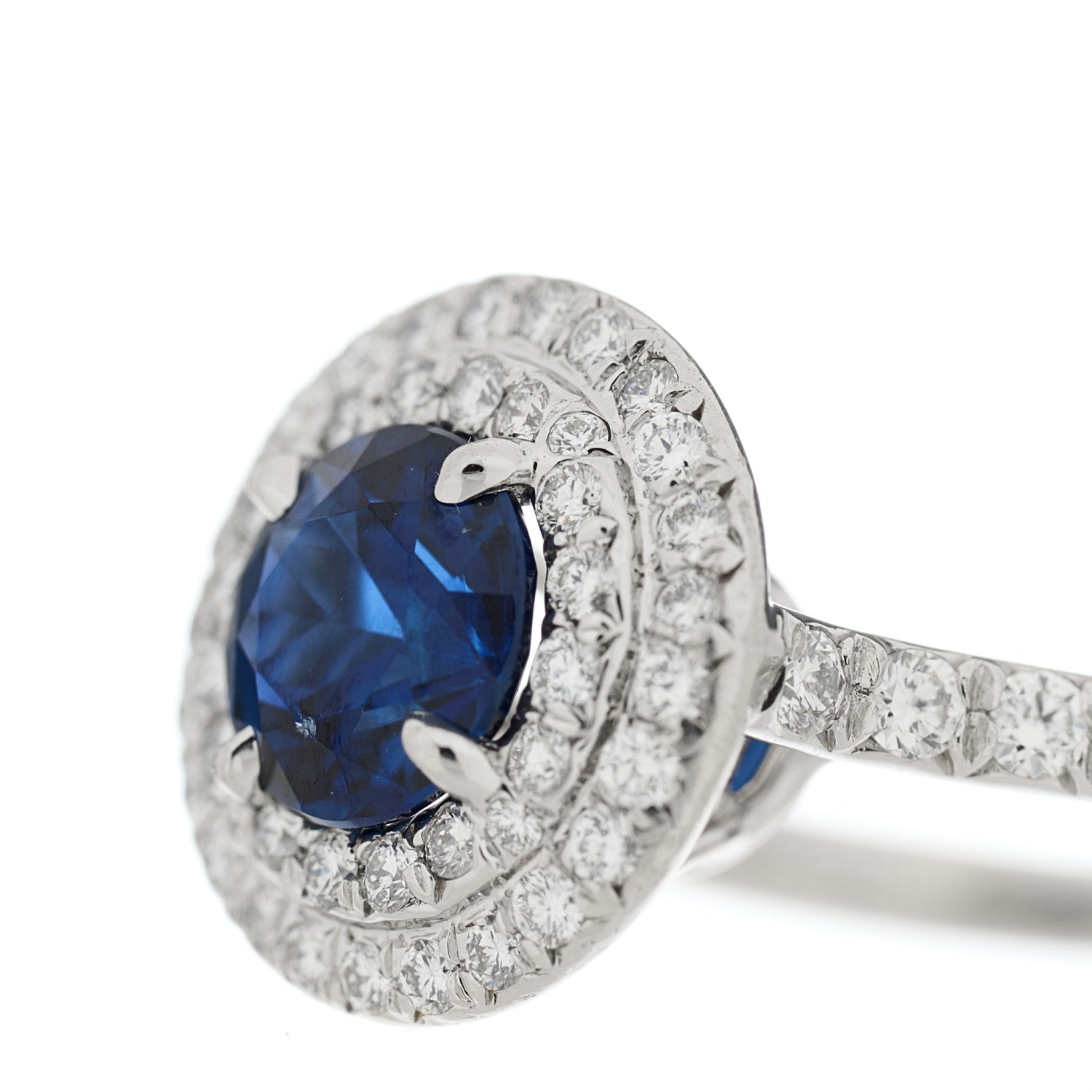 Tiffany Platinum Diamond Blue Sapphire Soleste Ring 47 4 6 of 7