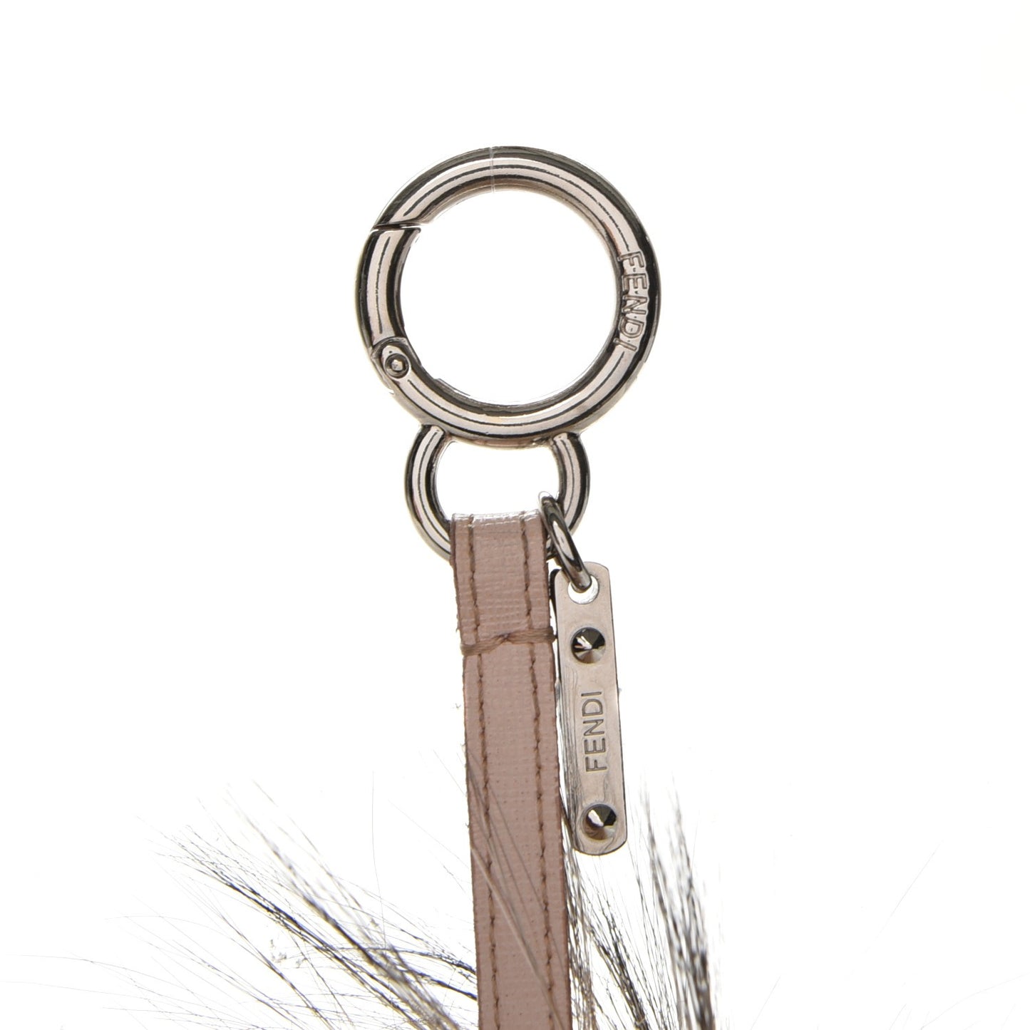 Mink Fox Fur Vitello Wild Jess Monster Bag Bug Charm Pink