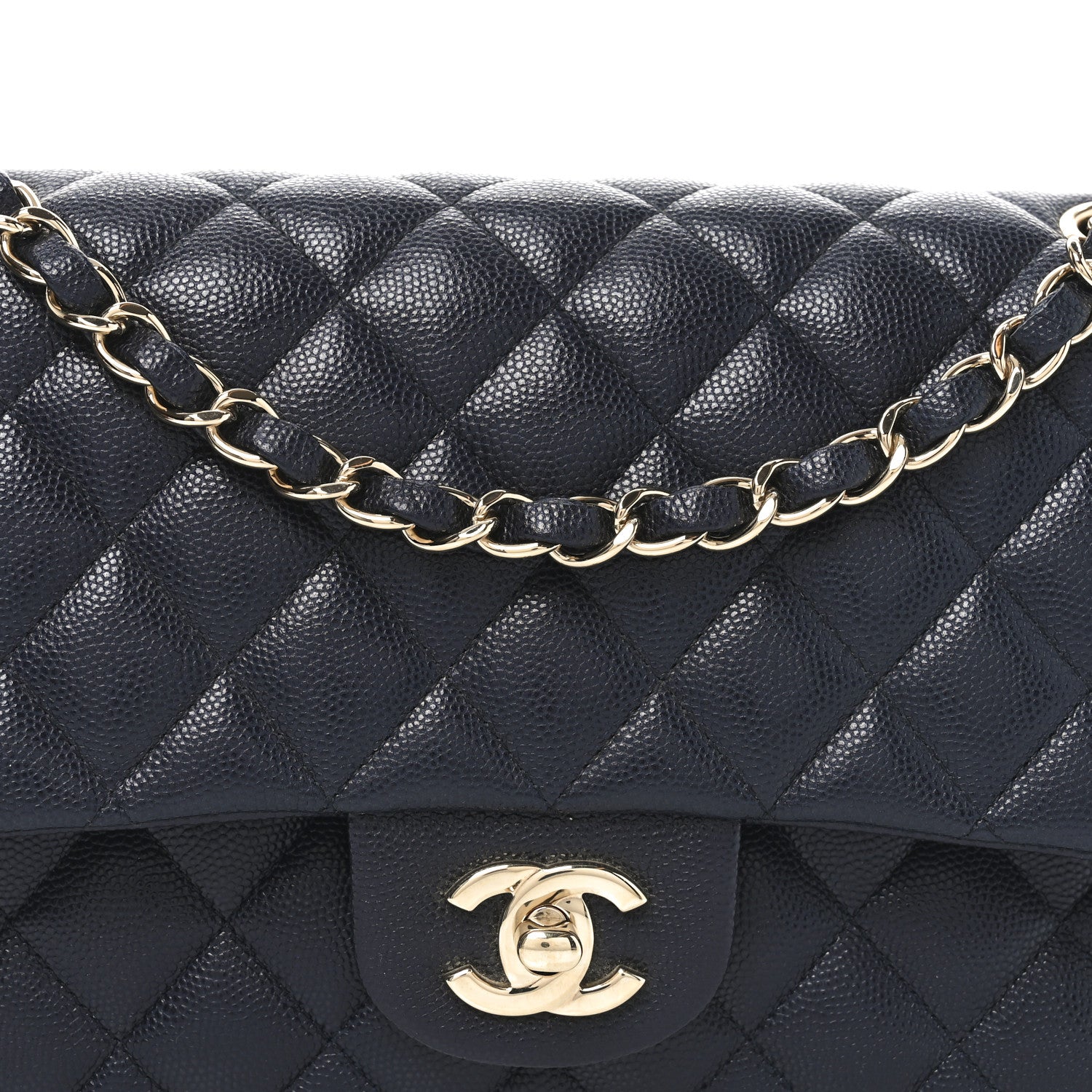 Chanel Caviar Quilted Medium Double Flap Navy 8 of 10
