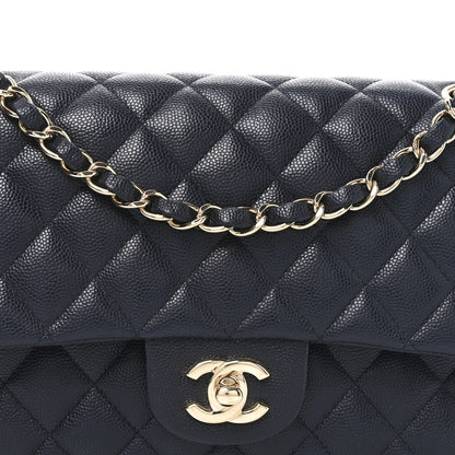 Chanel Caviar Quilted Medium Double Flap Navy 8 of 10