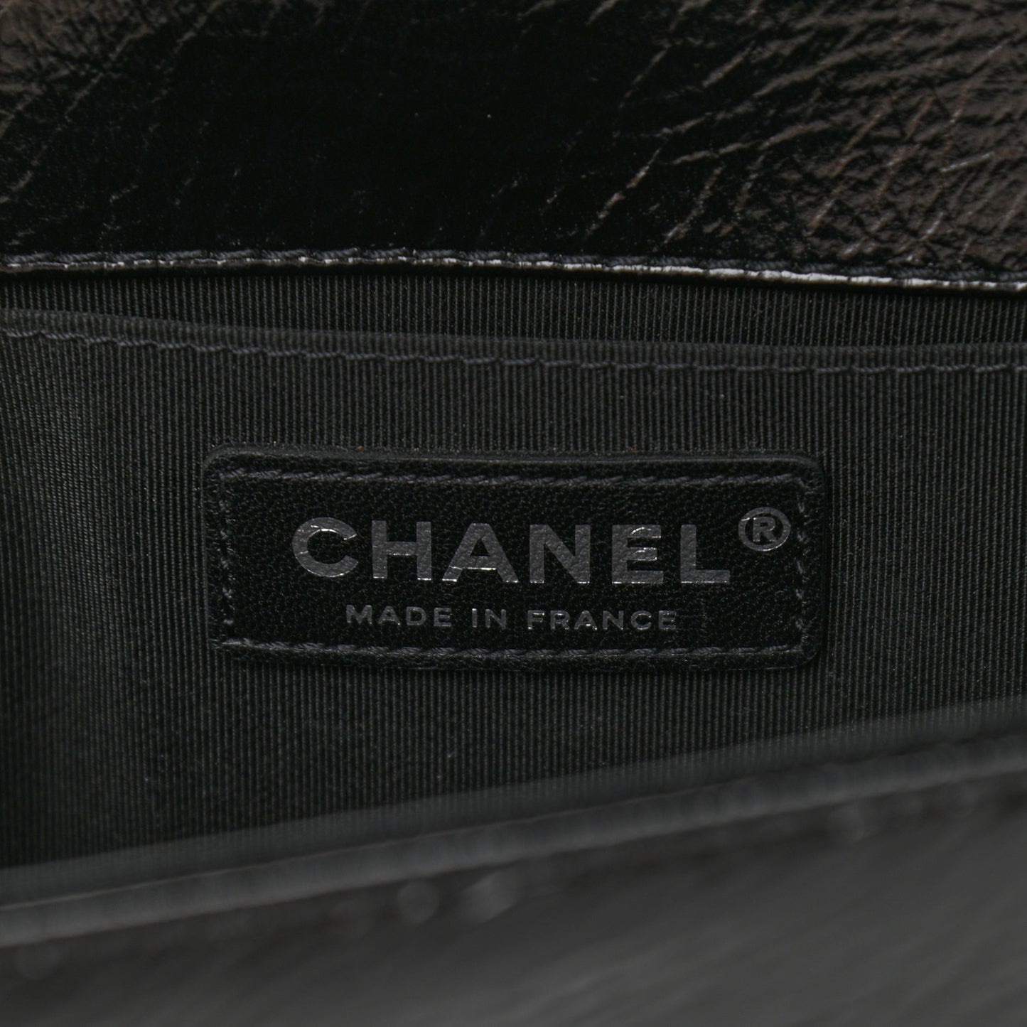 Distressed Patent Quilted Medium Boy Flap Black