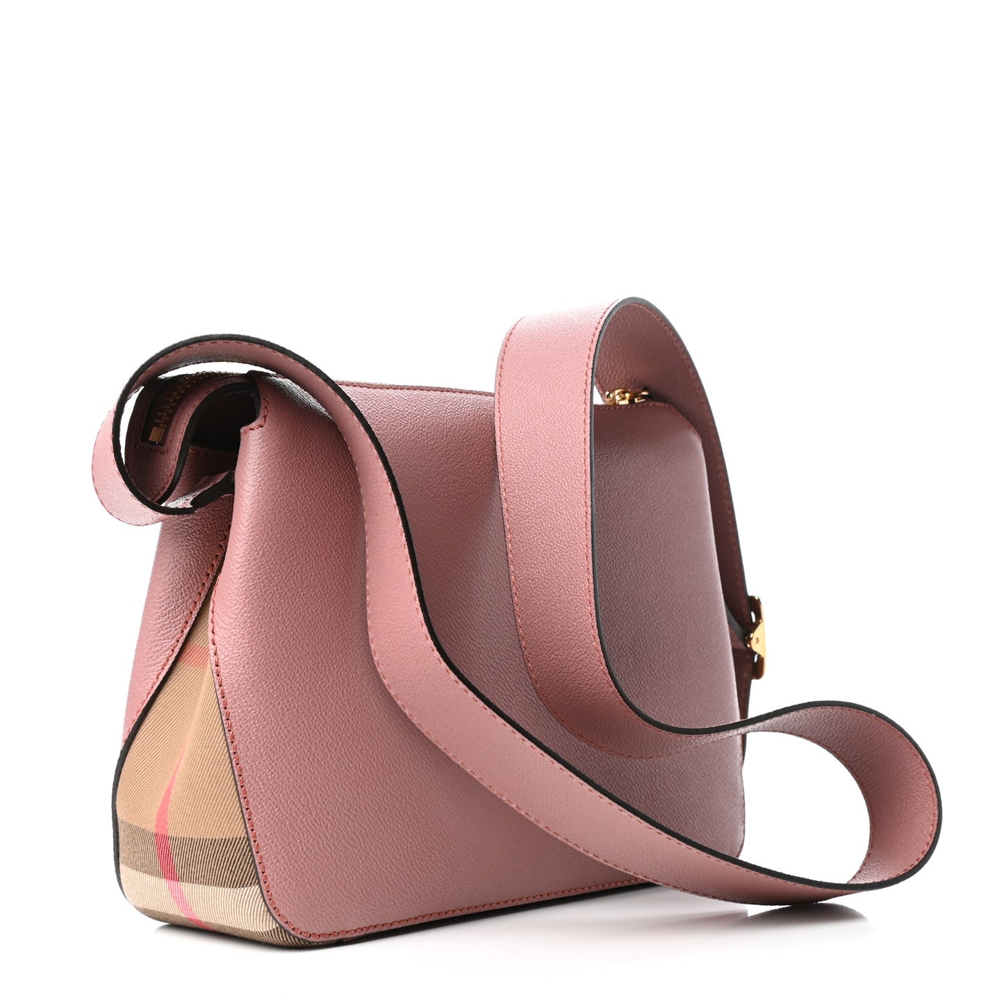 Soft Grain Calfskin House Check Small Helmsley Crossbody Dusty Pink