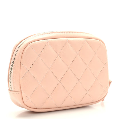 Chanel Caviar Quilted Small Curvy Pouch Cosmetic Case Light Pink 3 of 8