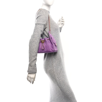 Chanel Suede Quilted Mini Chanel 25 Handbag Purple 2 of 10