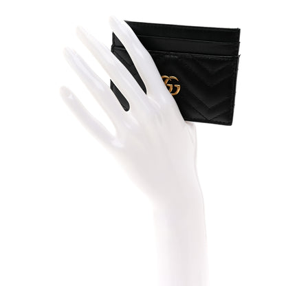 Gucci Calfskin Matelasse GG Marmont Card Holder Black 2 of 8