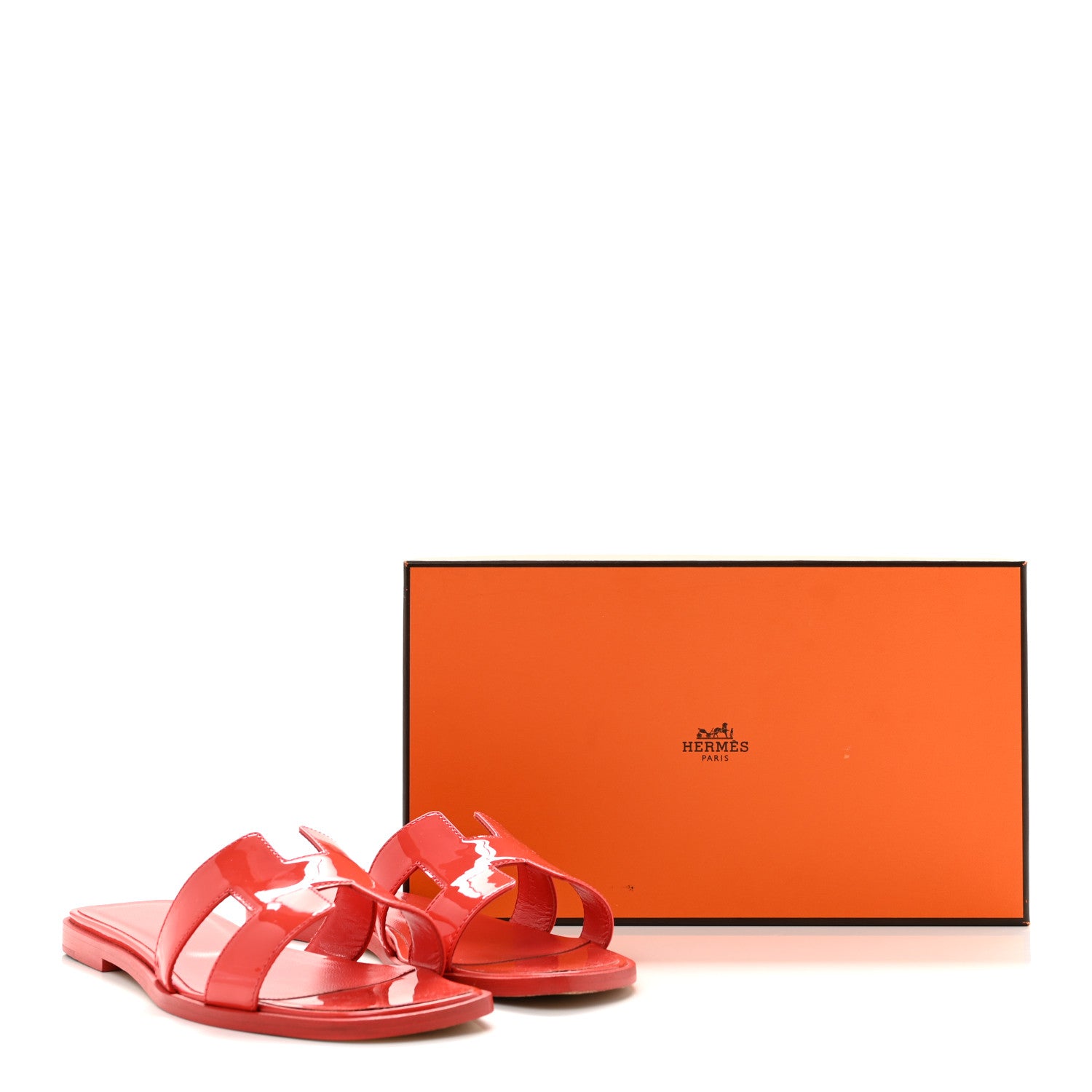 Hermes Patent Oran Sandals 38.5 Rose Jaipur 10 of 10
