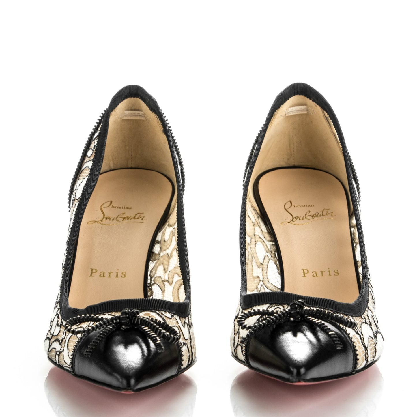 Lace Souris 70 Pumps 38.5 Black White