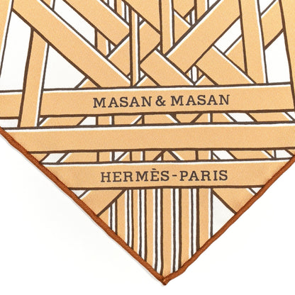 Hermes Silk Masan & Masan Scarf 90 White Beige Gris 2 of 4