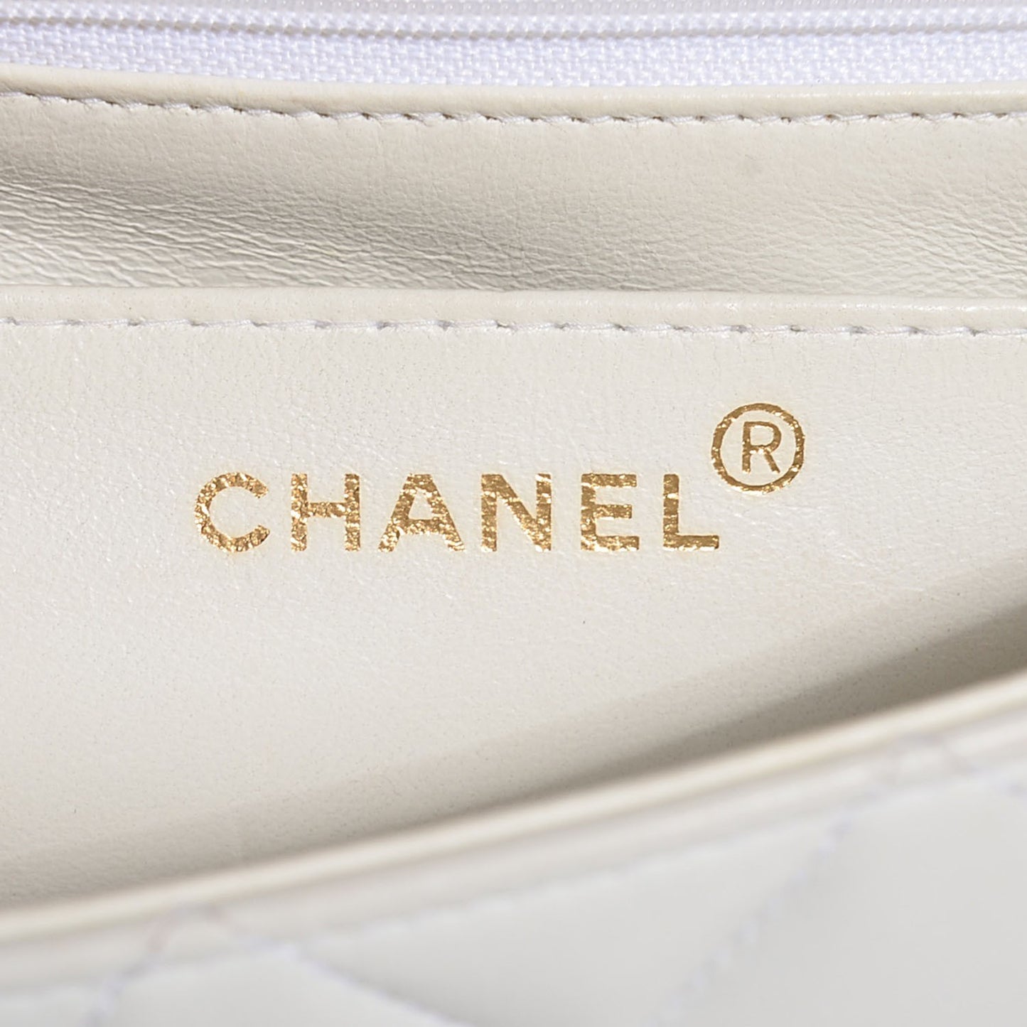 Quilted Lambskin Small Single Flap White