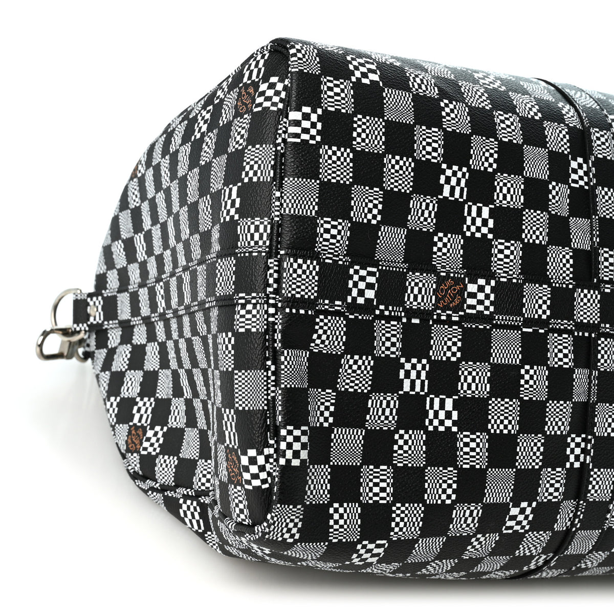Damier Distorted Keepall Bandouliere 50 Black White